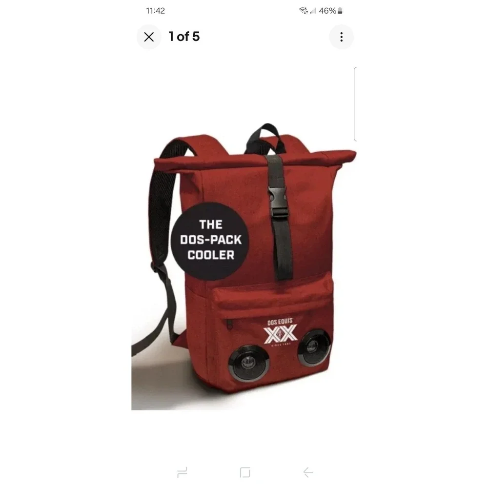 NEW Dos Equis Insulated Cooler Backpack Hiking Beer‎ Built-in Bluetooth Speakers